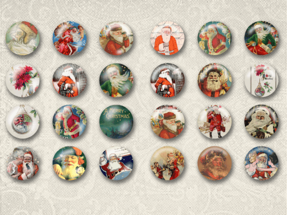 2 Christmas Tags Cupcake Toppers: Festive Illustrations