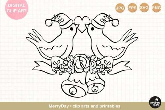 Christmas Birds and Bells Line Art: A Seller's Review