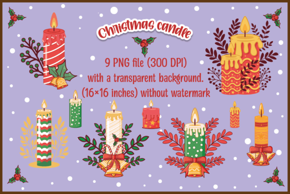 Christmas Candles Png: Festive Illustrations for Brands