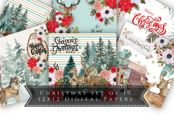 Christmas Digital Papers - Woodlands: Illustrations Review