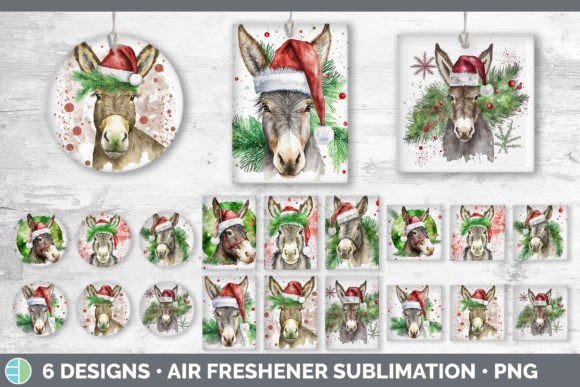 Christmas Donkey Air Freshener Sublima: Festive Illustrations