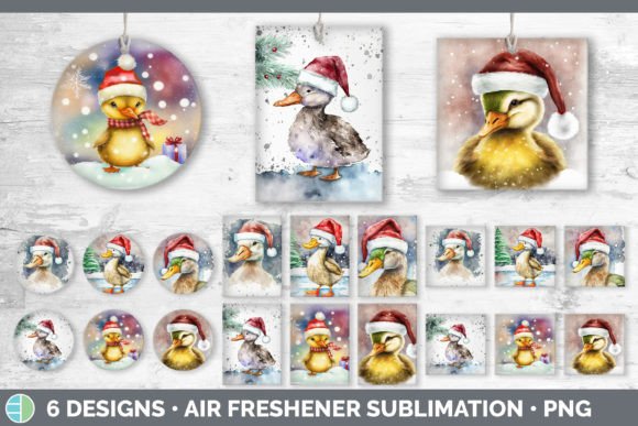 Christmas Duck Air Freshener Sublimati: Festive Illustrations
