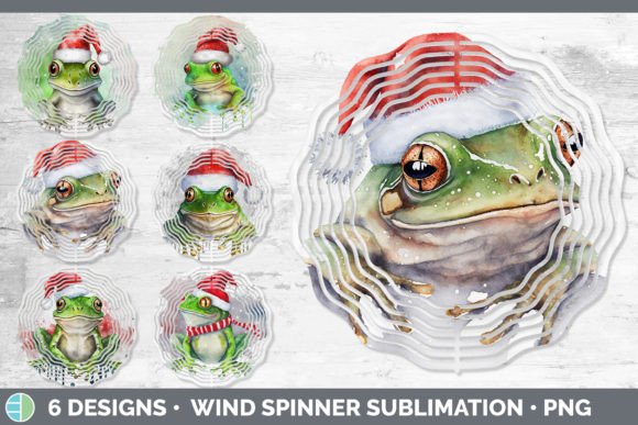 Christmas Frog Wind Spinner: Festive Illustrations