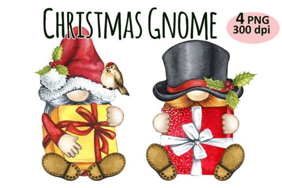 Christmas Gift Gnome Clipart PNG & Illustrations Review