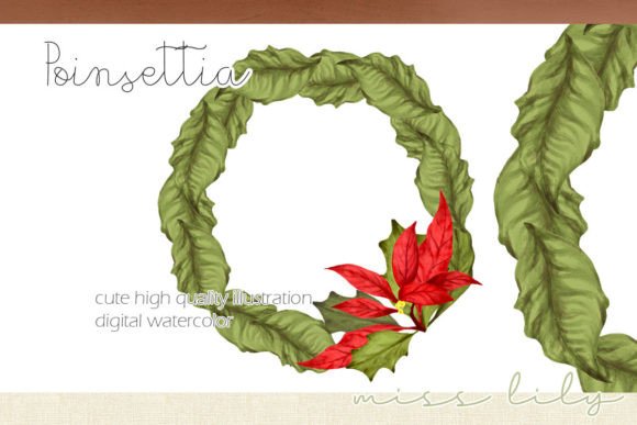Christmas Poinsettia Wreath: Perfect Illustrations