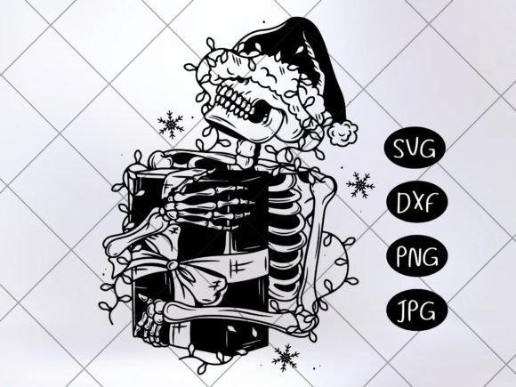 Christmas Skeletons Holding Present Svg: Illustrations Review