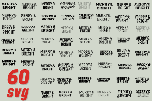 Merry Bright Christmas 60 Font Styles: Festive Illustrations