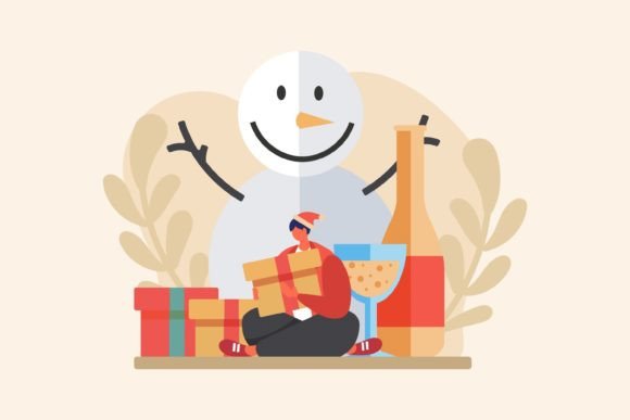 Merry Christmas Flat Design: Illustrations for Sellers