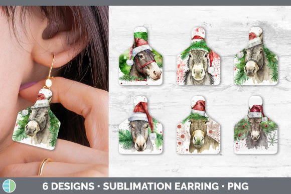 Review: Christmas Donkey Cow Tag Earring Subli Illustrations