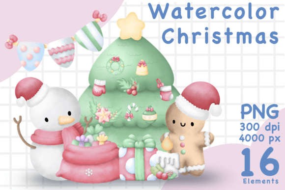 Review: Watercolor Christmas Decorations Png for Embroidery