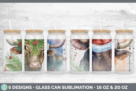 Reviewing Christmas Bull Glass Can Sublimation B for Stitch