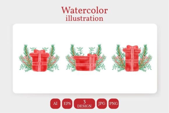 Watercolor Christmas Gift: Reviewing Holiday Illustrations