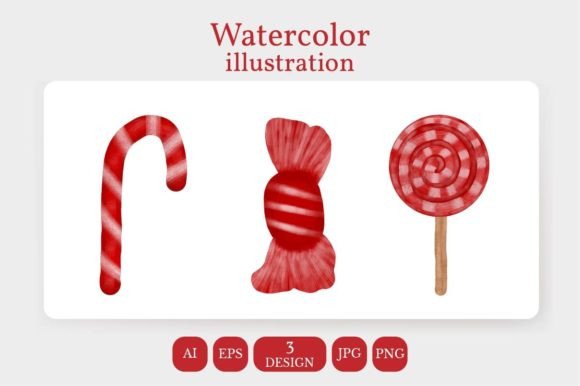 Watercolor Christmas Sweets: Festive Illustrations